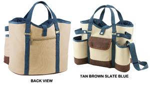TAN W/BLUE TRIM