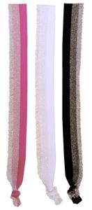 1 PINK/1 WHITE/1 BLACK-ALL W/SILVER GLITTER FRINGE