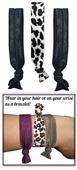 Animal Print/Black Elastic Hair Ties/Bracelets