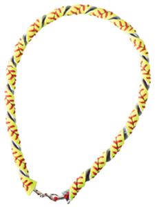 OPTIC YELLOW LEATHER/RED SEAM SOFTBALL