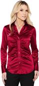 Lilac Bloom Camille Womens Matte Satin Shirt