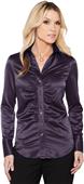 Lilac Bloom Camille Womens Matte Satin Shirt