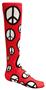 Red Lion Peace Sign athletic socks