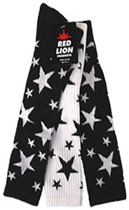 2-BLACK SOCKS W/WHITE STARS/1 WHITE SOCK W/BLK STR