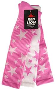 2-PINK SOCKS W/WHITE STARS/1 WHITE SOCK W/PNK STAR
