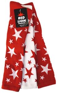 2-RED SOCKS W/WHITE STARS/1 WHITE SOCK W/RED STARS