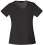 Baby Phat Womens Black Scoop Neck Scrubs Top