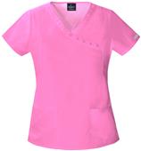 Baby Phat Womens The Top Scrubs Mock Wrap Top