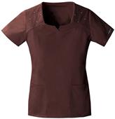 Baby Phat Women's Square Neck Scrubs Top