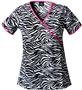 Baby Phat Womens Animal Instinct Zebra Scrubs Top