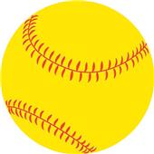 Round Softball Magnet SB04NV019