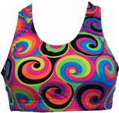 Gem Gear 60's Swirl Racer Back Sports Bra