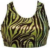Gem Gear Green Metallic Zebra Racer Back Bra