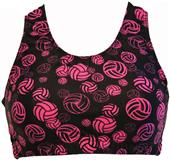 Gem Gear Pink Volleyballs Racer Back Bra