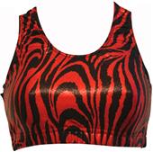 Gem Gear Red Metallic Zebra Racer Back Sports Bra Gem Gear Red Metallic Zebra Racer Back Sports Bra