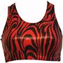 Gem Gear Red Metallic Zebra Racer Back Sports Bra