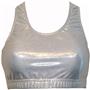 Gem Gear Silver Metallic Racer Back Sports Bra
