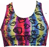 Gem Gear Tie Dye Hearts Racer Back Sports Bra Gem Gear Tie Dye Hearts Racer Back Sports Bra