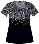 Dickies Women's Fashion Print Sq Neck Scrub Tops