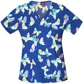 Dickies Women's Gen Flex Print V-Neck Scrub Tops