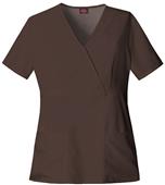 Dickies Women's Natural Mock Wrap Scrub Tops