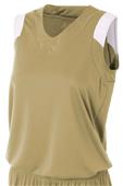 A4 Womens Moisture Management V-Neck Muscle Jersey A4 Womens Moisture Management V-Neck Muscle Jersey