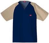 Dickies Men's EDS Raglan Color Block Scrub Tops
