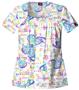 Dickies Women's Enzyme Print Sq Neck Scrub Tops