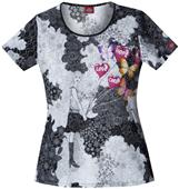 Dickies Women's Fashion Print Rnd Neck Scrub Tops