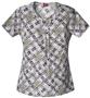 Dickies Women's Natural Print Rnd Neck Scrub Tops