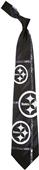 Eagles Wings NFL Steelers Brushed Steel Silk Tie