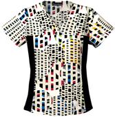 Cherokee Women's Flexibles Print V-Neck Scrub Tops