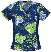 Cherokee Women's Flexibles Print V-Neck Scrub Tops