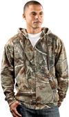 LAT Sportswear Adult Camo Hooded Zip Front Jacket
