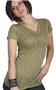 Cotton Heritage Ladies Paisley Burn Out V-Neck Tee