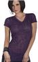 Cotton Heritage Ladies Paisley Burn Out V-Neck Tee