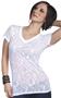 Cotton Heritage Ladies Paisley Burn Out V-Neck Tee