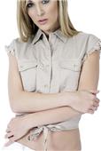 Cotton Heritage Ladies Sleeveless Biker Shirt