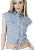 Cotton Heritage Ladies Sleeveless Biker Shirt