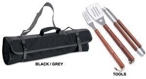 BLACK/GRAY TOTE W/ DIGITALLY PRINTED LOGO