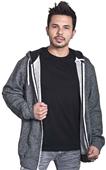 Unisex Salt & Pepper Zipper Hooded Fleece