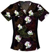 Cherokee Tooniforms Dots Of Butterflies Scrub Tops