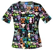 Cherokee Women's H.Q. Print V-Neck Scrub Tops