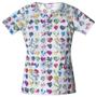 Cherokee H.Q. Painted Hearts Round Neck Scrub Tops