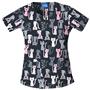 Cherokee Women's H.Q. Print Round Neck Scrub Tops