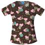 Cherokee Women's H.Q. Print Round Neck Scrub Tops