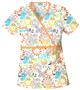Cherokee Women's H.Q. Print Mock Wrap Scrub Tops