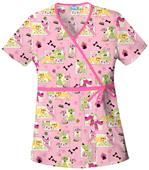 Cherokee Women's H.Q. Print Mock Wrap Scrub Tops