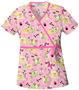 Cherokee Women's H.Q. Print Mock Wrap Scrub Tops
