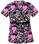 Cherokee Women's H.Q. Print Mock Wrap Scrub Tops